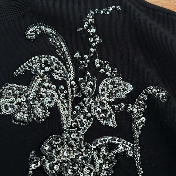 Ted Baker Black Embellished Sequin Sweater - Picture 9 of 16